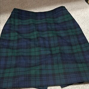 J. Crew Green and Blue Plaid Pencil Skirt